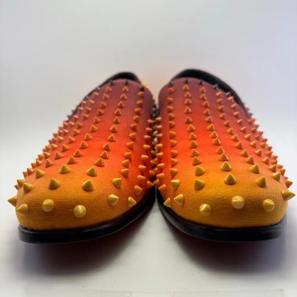 PARRAZO Premium Two Toned Orange Spiked Loafers Men’s Size 13